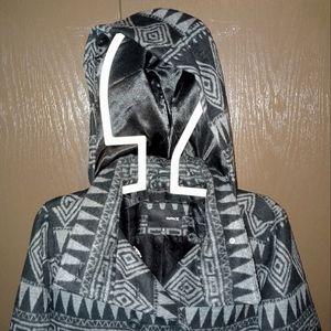 Hurley Aztec Hooded Coat - Size Small - Colors: Black & Grey